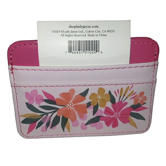 Lady Jayne Sunlit Garden Multicolor Floral Vegan Leather Credit Card Wallet NWT - Picture 2 of 8